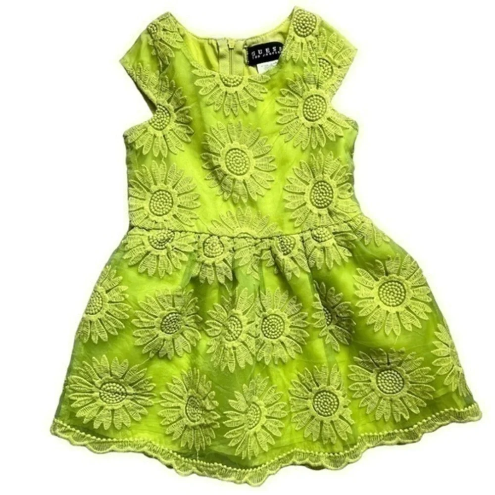 Guess Dress Embroidered Apple Green Size S/4